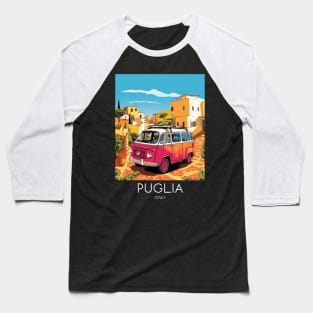 A Pop Art Travel Print of Puglia - Italy Baseball T-Shirt